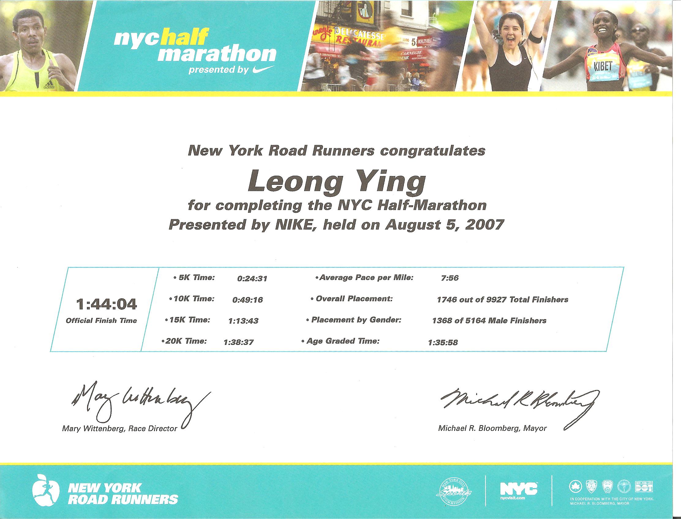 2007 New York Half Marathon